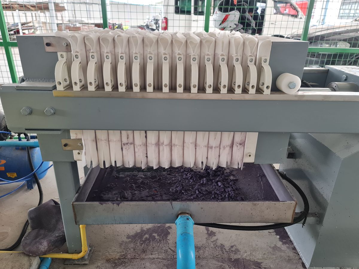 Sludge dewatering (filter press)